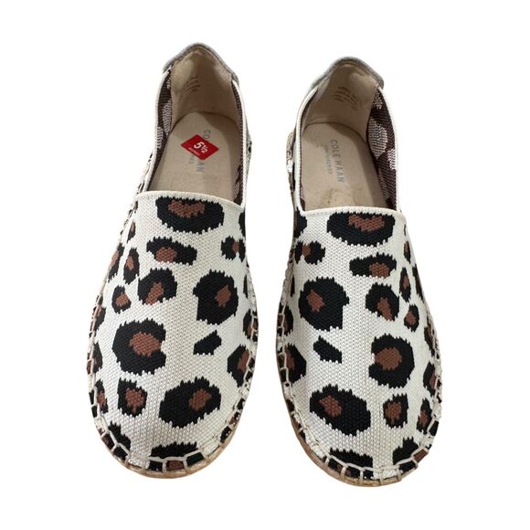 Cole Haan Cloudfeel Stitchlite Espadrille Loafer Leopard Print/Tan Wmns Sz 5.5B - Picture 2 of 11